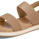 Coutgo Womens Flat Sandals Comfortable Arch Support Adjustable Double Strap Lightweight Summer Platform Sandals, Size 8.5