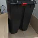 Rubbermaid Premier Series II Step-On Trash Can for Home and Kitchen, with Lid Lock and Slow Close, 12.4 Gallon, Charcoal, for Home/Kitchen/Garage/Apartment/Office
