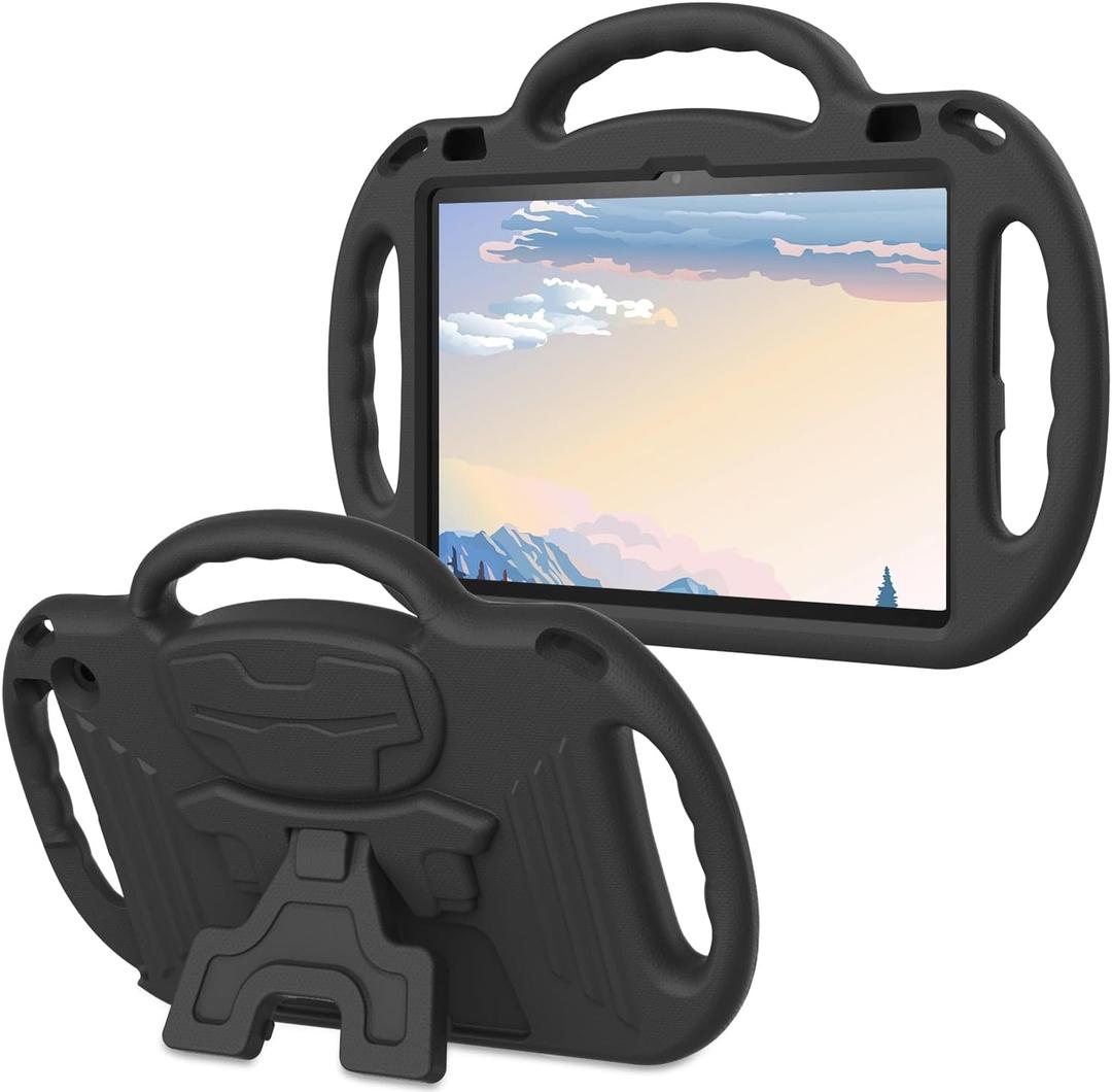 AVAWO Kids Case for 10-inch Tablet with Shoulder Strap, Lightweight Shockproof Handle Cover for 10" Tablet(Not for Other Tablet), Charcoal Black