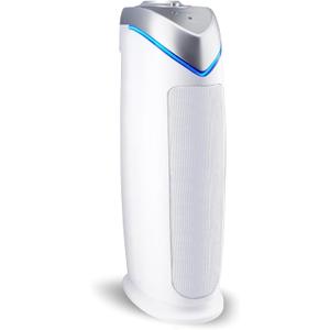 GermGuardian Air Purifier for Home with HEPA Pure Filter, for Wildfire Smoke, Pet Dander, Pollen, Odors, Large Rooms Up To 743 Sq. Ft., Removes 99.97% Pollutants, UV-C Light, 22", AC4825W, White