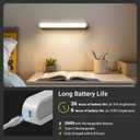 AKSDA Rechargeable Magnetic Under Cabinet Lighting, 3 Colors Adjustable Mirror Lights with 50 LED, 2600mAh Battery Makeup, Touch Lights Bar for Closet Bathroom Kitchen Sink Picture