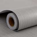 FUKU MON Grasscloth Fabric Wallpaper 24" X 394" Textured Mocha Gray Thick Linen Classic Neutral Grassweave Contact Paper for Walls Cabinets Bedroom Counter Top Liners Fireplace