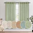 MIULEE Sage Green Linen Curtains 72 Inch Length 2 Panels for Bedroom Living Room, Soft Thick Linen Textured Window Drapes Semi Sheer Light Filtering Back Tab Rod Pocket Burlap Look Decor, W37xL72