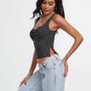Trendy Queen Double Lined Crop Tank Top for Women Cute Summer Backless Shirt Spring Y2K Top Junior Going Out Concert Vacation (Black, XL)