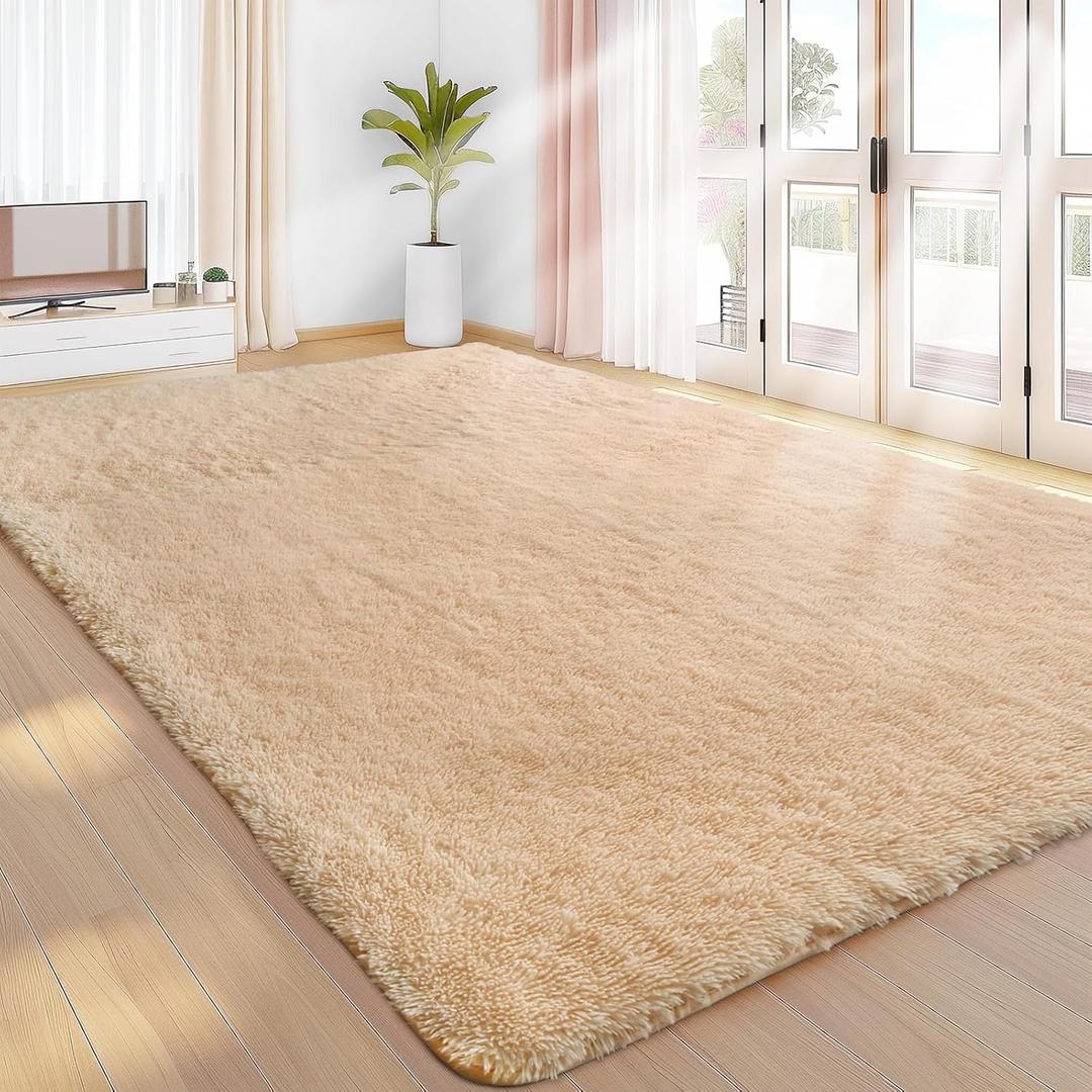 8x10 Area Rugs for Bedroom, Living Room Fluffy Rug, Large Area Rug Shag Shaggy Carpet Soft Plush Furry Bedside Rugs, Machine Washable Area Rugs for Kids Girls Boys Home Decor Anti Slip