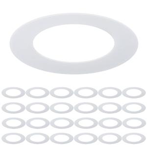 24 Pack Goof Rings for 4 Inch Recessed Lights, Outer Diameter 6.5”, Inner Diameter 4.13”, Matte White Recessed Lighting Trims for Down Light, Durable Plastic Design, Flush Mount