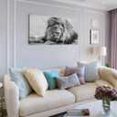 YYYYHPP YP0975 Brown Lion Wall Art in Black and White Canvas Wall Art Framed Animal Canvas Prints Painting Pictures Ready to Hang for Living Room Bedroom Kitchen Home and Office Wall Decor