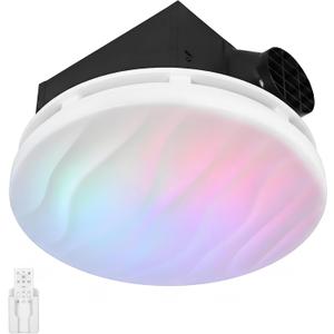 Bathroom exhaust fan with light and bluetooth speaker, Medium