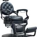 Grace&Grace Vintage Barber Chair for Barbershop,Heavy Duty Recline Salon Chair for Hair Beauty Stylist Tattoo Home (Black)