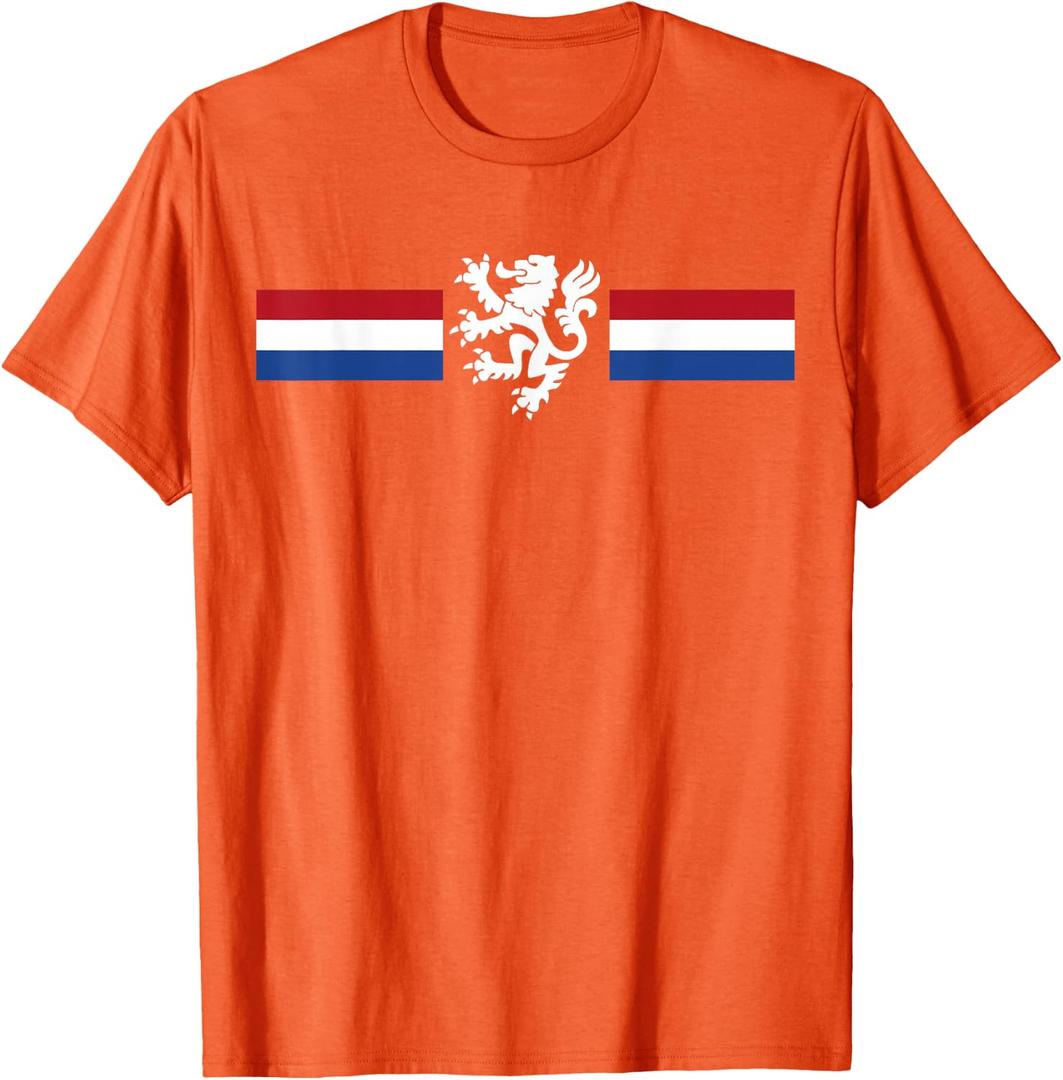 Holland Emblem Lion Nederland Flag Netherlands T-Shirt (Orange, L)