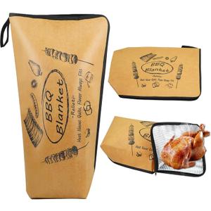 BBQ Blanket for Resting Meat, Insulated Meat Resting Wrap to Lock in Juices & Keep Meat Tender, Wide-Mouth Fits Large Briskets & Turkeys, 21 Inch, Valentines Day & Holiday Grilling Gifts for Men