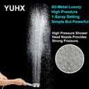 All Metal Shower Head with Handheld - 72" Long Hose High Pressure HandHeId Showerhead Sprayer, Solid Outdoor Showerheads and Brass Holder, Brushed Nickel