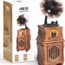 Retro Bluetooth Speaker With FM Radio, Bass, 5.3 Wireless Connect for Home Office Room Vintage Decor, USB/TF/AUX Player, Portable Rechargeable
