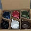 Hasense Ceramic Coffee Mugs Set of 6, 15 oz Large Porcelain Mugs with Handle for Women Men, Colorful Coffee Cups for Latte, Tea, Cappuccino, Microwave & Dishwasher Safe
