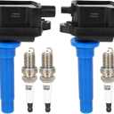 ECCPP 2 ignition coils with 4 iridium Spark Plugs,UF283,coils packs,for kia,for Sportage 1995-2002 L4 2.0L,UF283 C1146 E501C