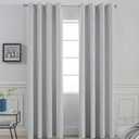 Yakamok Soft and Smooth Blackout Curtains for Bedroom - Grommet Thermal Insulated Room Darkening Curtains for Living Room, Set of 2 Panels (52 x 84Inch, Light Grey)