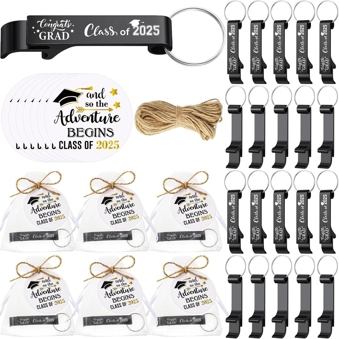 Highergo 50 Sets Graduation Party Favors for Guests Class of 2025 Bottle Opener with Cards Graduation Reunion Souvenirs Gifts(Black) Highergo 50 Sets Graduation Party Favors for Guests Class of 2025 Bottle Opener with Cards Graduation Reunion Souvenirs Gifts(Black)