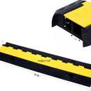 Cable Ramp Cable Protector Ramps Wire Hose Protective 2 Channel Traffic Rubber Plastic Cord Cover Speed Bump for Asphalt Concrete Gravel Driveway Outdoor, 3 Pack