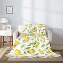 Lemon Throw Blankets 50"x40" Lightweight Flannel Fleece Cozy Soft Blanket Home Decor for Couch Bed Sofa Bedroom Living Room Travel Birthday Christmas All Season