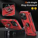 IKAZZ for iPhone 15 Pro Max Case 6.7 Inch with Screen Protector,Military Grade Shockproof Heavy Duty Protective Phone Cover Pass 16ft Drop Test with Magnetic Kickstand Car Mount Holder,Red