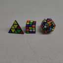 5 Pack Magic Speed Cube Set - 2x2, 3x3, 4x4, Triangle Megaminx Speed Cubes for Kids & Adults