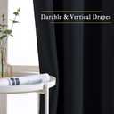 NICETOWN Black Out Curtains 54 inch Long for Bathroom - Easy Care Solid Thermal Insulated Grommet Blackout Window Treatment for Bedroom (2 Panels, W52 x L54)