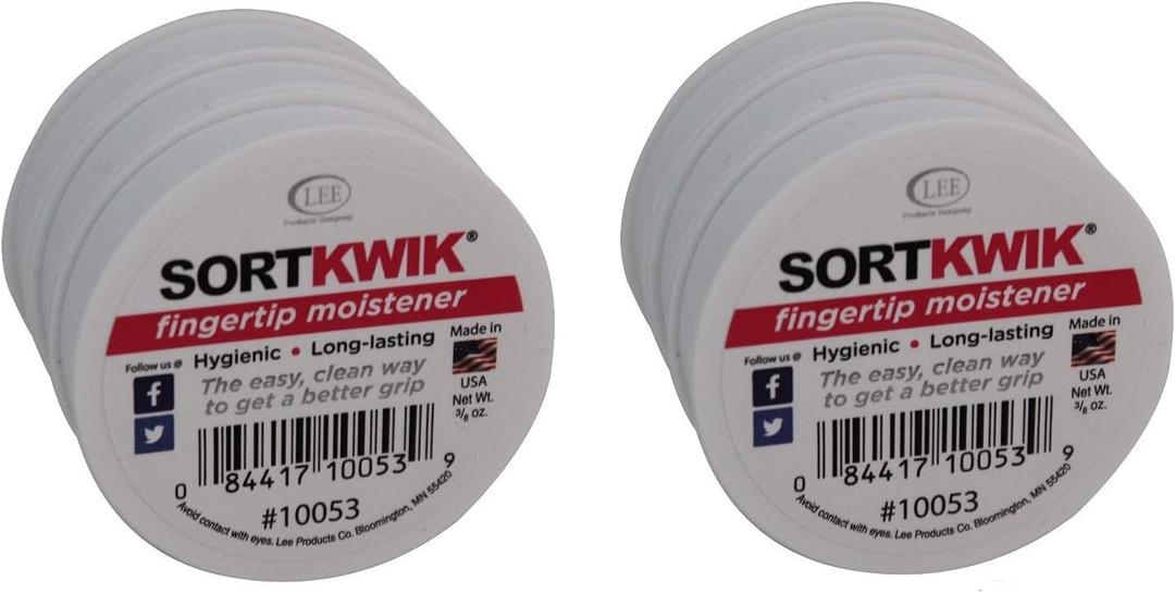 LEE 10053 Sortkwik Fingertip Moisteners, 3/8 oz, Pink, Sold as 6 Pack