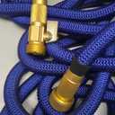 Expandable Garden Hose 75 ft Water Hose with 10 Function Spray Nozzle, Lightweight Flexible Hose with 3/4 Inch Solid Fittings and 4-Layer Latex Core, 75ft Retractable Stretch Hose (Blue)