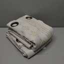 jinchan 95% Blackout Boho Curtains 84 Inches Long for Bedroom Living Room Golden Geometric Foil Printed Curtain Grommet Top Room Darkening Drapes Off White 52 x 84 2 Panels