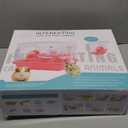 2-Tier Portable Hamster Cage and Habitats,Travel Metal Mouse Cages with Free Water Bottle,Houses and Exercise Wheel for Any Breed of Hamster and Small Animal (14.6x11.0x11.8inch Light Blue)