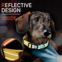 Personalized Dog Collars for Small Dogs, Reflective Dog Collar QR Code Name Tags, Soft Nylon, S (Green-Orange Gradient)