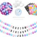 DIY Giant Friendship Bracelet in My Birthday Era Banner Birthday Banner Famous Singer Customizable Banner Garland Decor Foam Circles Ball Plastic Balls DIY Supplies (Mermaid Colors)