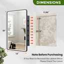 LED Medicine Cabinet Mirror for Bathroom 18x26 Inch, Recessed Medicine Cabinets with Lights, Anti-Fog Bathroom Mirror with Storage, Black Metal Frame, Adjustable Shelves, 3 Color Dimming