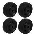 uxcell 1.5-inch Diameter Rubber Wheel Skateboard Trolley Caster Pulley Black 4pcs