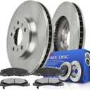 Front Brake Rotors and Pads for 2006-2013 Chevy Impala, 2014-2016 Chevy Impala Limited, 2006-2011 Buick Lucerne, 2006-2007 Chevy Monte Carlo Front Disc Brake Rotors Ceramic Brake Pads Kit