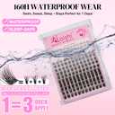 Lash Clusters Kit, DIY Cluster Eyelash Extensions 516mm,144pcs Fluffy D Curl Natural Lashes with Bond and Seal,Remover, TweezersNatural Fake Cat Eye Individual Manga Clusters 1-5-L