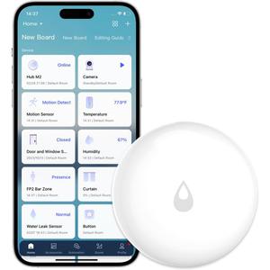 Aqara Water Leak Sensor, Zigbee Wireless Water Leak Detector for Alarm System and Smart Home Automation, Requires AQARA HUB, App Notifications, for Kitchen, Bathroom, Basement, Works with IFTTT