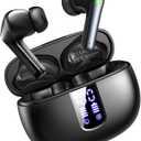 Ear Buds Wireless Earbuds - Bluetooth 5.3 Headphones (48H Playback) Built in Mic with LED Display Charging Case, IP7 Waterproof Earphone for iPhone Andriod Phones Laptop Sports Workout - Black