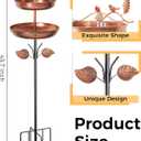 Bird Bath for Outside, Double 46In Metal Birdbaths for Outdoors,Bird Bath Feeder Bowls for Garden Patio Yard Decor, Upgraded 5-Pronged Metal Stake