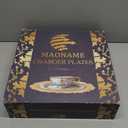 MAONAME Gold Charger Plates Set of 12, Reef Plate Chargers for Dinner Plate, Round Plastic Table Chargers for Thanksgiving, Christmas