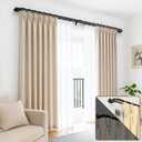 Abiglifty Double Curtain Rods 48 to 84 Inches, Wrap Around Curtain Rods, Extendable Double Curtain Rods for Windows, Room Darkening Double Drapery Rod, Black