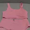 Girls Two Piece Swimsuits Ribbed Bikini Sets Swimming Bathing Suit Beach Sport Athletic Teen Girls Swimwear (15-16 Years, Pink)