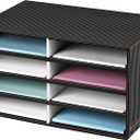 Bankers Box Decorative Eight Compartment Literature Sorter, Letter, Black/Gray