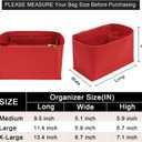 LOUKAYCCI Purse Organizer Inserts for Speedy 25 Felt Purse Inserts HandBag and Tote bag Neverful Organizer Insert (Red, Medium)