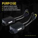 Xprite 9005 LED Canbus Decoder Anti Flicker Harness Error Free Resistor Capacitor for LED Headlight Bulbs Accessory, Pack of 2