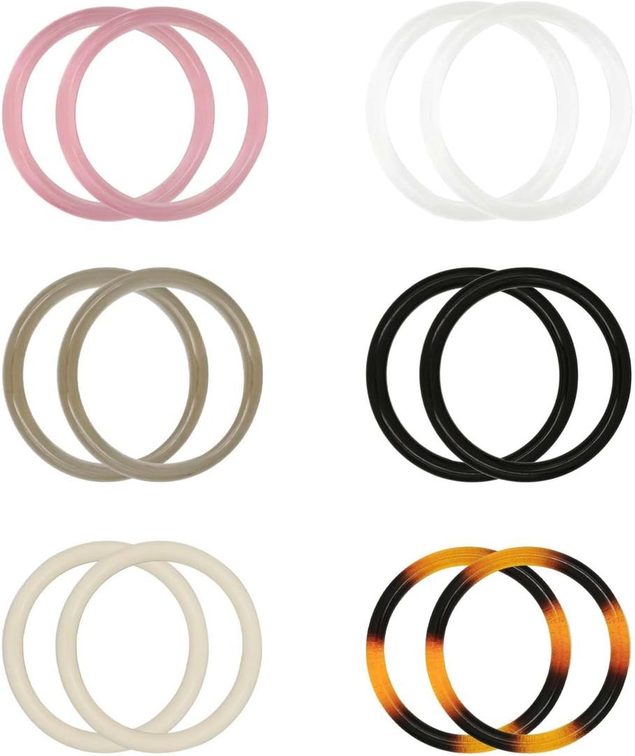 12 Pcs O-Ring Handbag Handles - Round Purse Handles for Tote Bag, Crochet Bags, DIY Purse Making(6 Colors)
