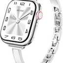 Mesime Slim Dressy Watch Band Compatible with Apple Watch Bands for Women 49mm 46mm 45mm 44mm 42mm 41mm 40mm 38mm, Jewelry Bracelet Metal Designer Fancy Strap for iWatch Ultra 3/2/1 Series 11/10/9/8/7/6/5/4/SE/3/2/1