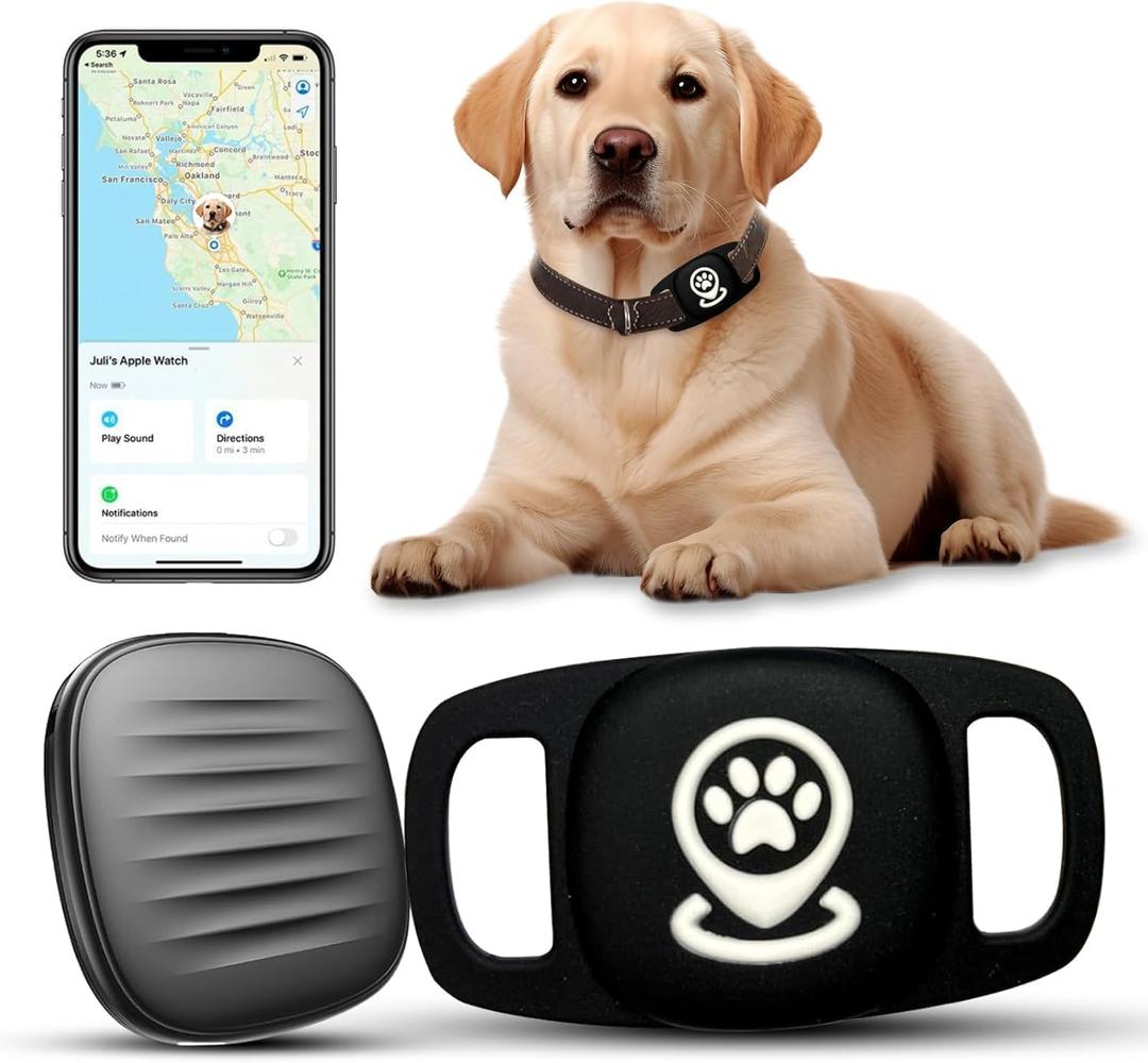 Pet Tracker for Dogs, Dog Tracker Smart Pet Location Tracker with Holder, Smart Item Finder, MFi Certificated Dog Tracking Device, No Monthly Fee, Works with Find My(iOS Only)