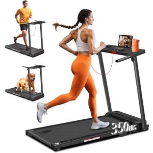 Treadmills for Home, Walking Pad with Handle Bar - 3.0 HP Portable Foldable Treadmill, 350 LBS Weight Capacity, LED Display, Compact Design - Ideal for Home Users, Office Professionals