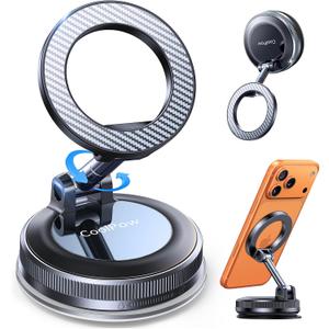 Coolpow【Newest Vacuum Magnetic Phone Holder for Car Phone Holder Mount【Movable Vacuum Suction】 Magsafe Car Mount Cell Phone Holders for Your Car Accessories for Women Men for iPhone 17 16 15 14 Kits